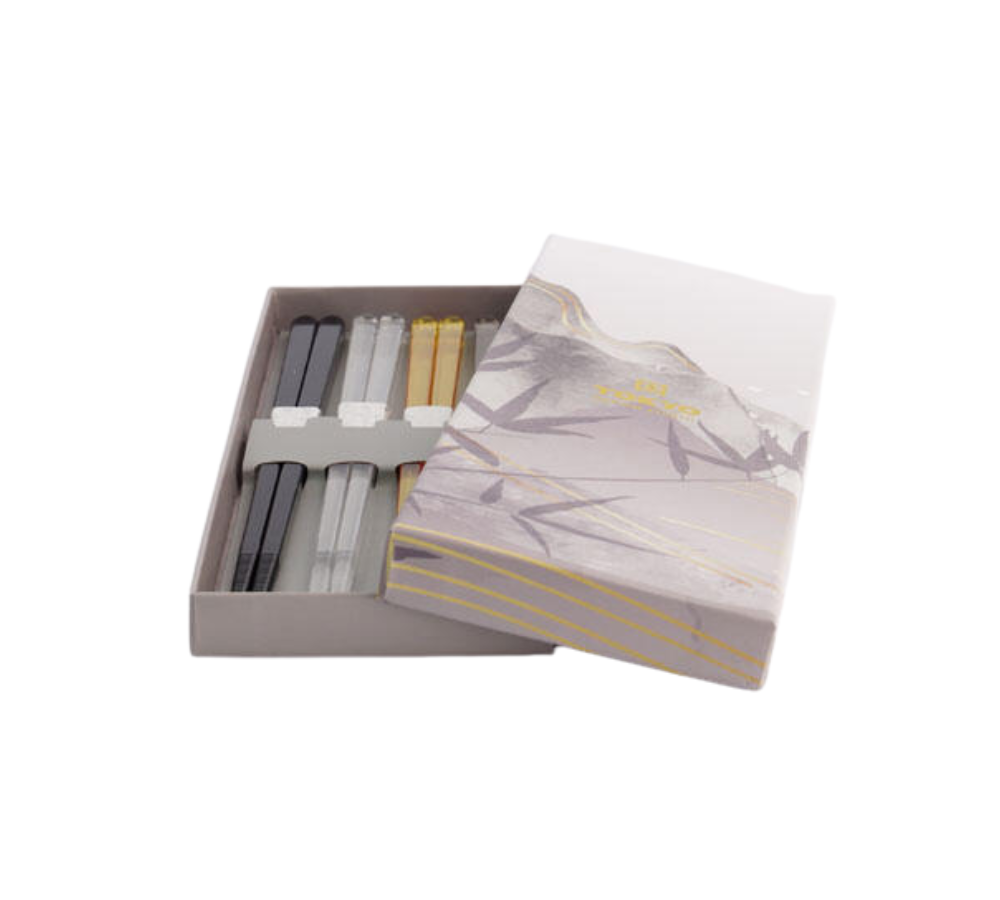 Spisepinde gavesæt, Acrylic Brown - 4 par